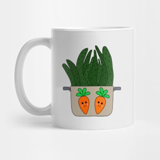 Cute Cactus Design #179: Succulent In Cooking Pot With Carrots Mug